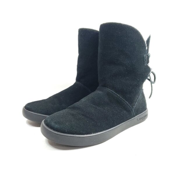 Koolaburra By Ugg Mens Size 8 Black Suede Sheepskin Lined Ankle Boots - Picture 2 of 9